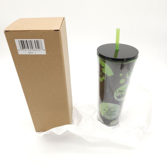 The Nightmare Before Christmas Disney Starbucks Tumbler + Straw Halloween In Box